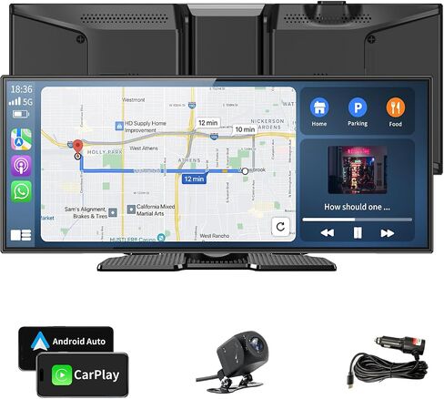 11.5" Largest Wireless Carplay Screen for Car, Portable Apple Carplay & Android Auto Touch Screen,1080p Backup Camera/Mirror Link/Voice Control/GPS/Bluetooth,for All Vehicles in Kuwait