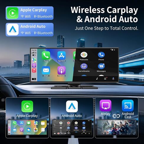 11.5" Largest Wireless Carplay Screen for Car, Portable Apple Carplay & Android Auto Touch Screen,1080p Backup Camera/Mirror Link/Voice Control/GPS/Bluetooth,for All Vehicles in Kuwait