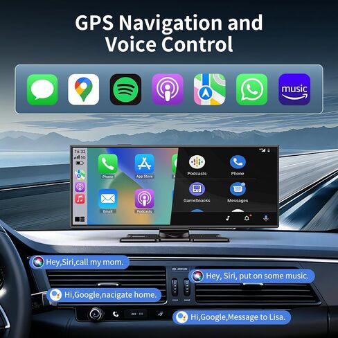 11.5" Largest Wireless Carplay Screen for Car, Portable Apple Carplay & Android Auto Touch Screen,1080p Backup Camera/Mirror Link/Voice Control/GPS/Bluetooth,for All Vehicles in Kuwait