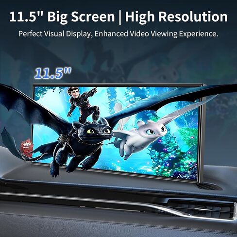 11.5" Largest Wireless Carplay Screen for Car, Portable Apple Carplay & Android Auto Touch Screen,1080p Backup Camera/Mirror Link/Voice Control/GPS/Bluetooth,for All Vehicles in Kuwait