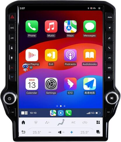 14.5Inch Qualcomm Android Car Radio for Dodge RAM 1500 2500 3500 2012-2018 Trucks Stereo Upgrade Tesla Style Head Unit Multimedia IPS Touch Screen Android Auto Player GPS Navigation in Kuwait