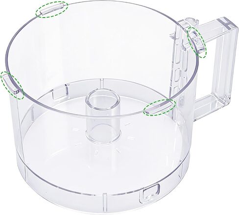 7-Cup Food Processor Work Bowl Compatible with Cuisinart DLC-10 Series（4tabs）, Replace#: FP-631AGTXT,Note: This is a replacement for the one with 4 tabs on the rim ONLY in Kuwait