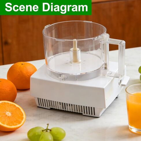7-Cup Food Processor Work Bowl Compatible with Cuisinart DLC-10 Series（4tabs）, Replace#: FP-631AGTXT,Note: This is a replacement for the one with 4 tabs on the rim ONLY in Kuwait