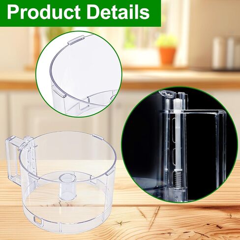 7-Cup Food Processor Work Bowl Compatible with Cuisinart DLC-10 Series（4tabs）, Replace#: FP-631AGTXT,Note: This is a replacement for the one with 4 tabs on the rim ONLY in Kuwait