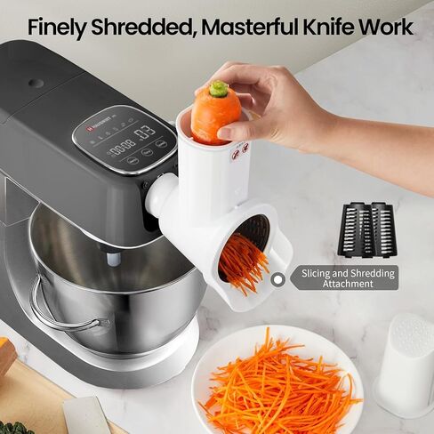 Hauswirt Slicer Shredder Attachment for M5 Stand Mixer, Salad Machine with Vegetable Slicer, Salad Maker, Food Slicers Cheese Grater Attachments, Dishwasher Safe, stainless steel in Saudi Arabia