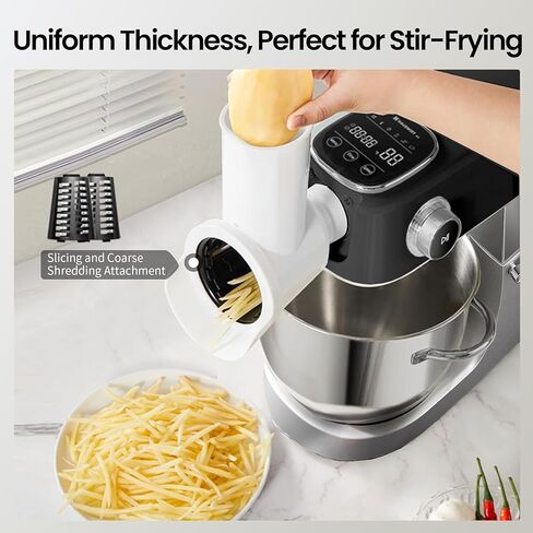 Hauswirt Slicer Shredder Attachment for M5 Stand Mixer, Salad Machine with Vegetable Slicer, Salad Maker, Food Slicers Cheese Grater Attachments, Dishwasher Safe, stainless steel in Saudi Arabia