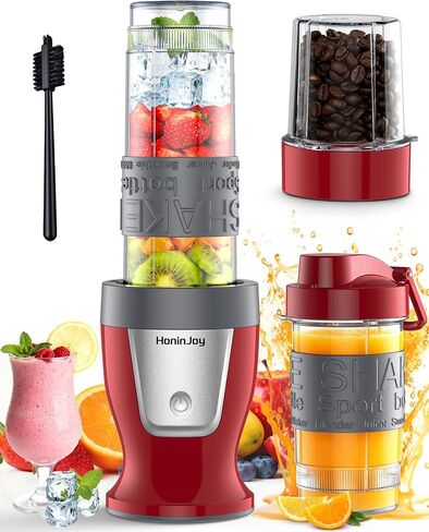 Personal Blender, 650W Smoothie Blenders for Shakes and Smoothies with Grinder Cup & 2 BPA-Free Portable Cups (20oz+14oz), Blenders for Juices, Smoothies Maker for Kitchen, Dark Red in Kuwait