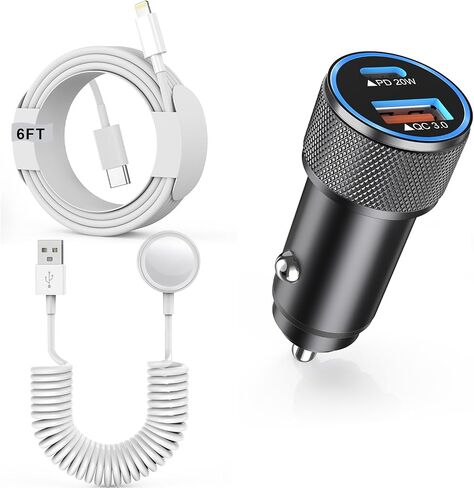 Car Charger for Apple Watch 38W iPhone Car Charger Fast Charging Adapter in Kuwait