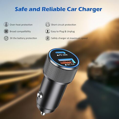 Car Charger for Apple Watch 38W iPhone Car Charger Fast Charging Adapter in Kuwait