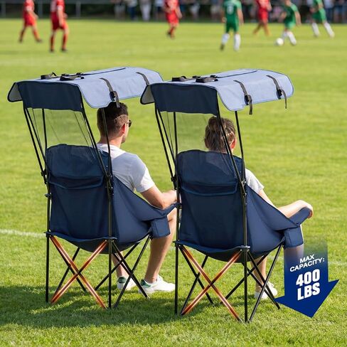 Bolosy Camping Chair with Foot Rest Beach Chair with Canopy Shade in Kuwait