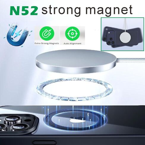 25W Magnetic Wireless Charger :Qi2.2 Qi2 Compatible with MagSafe Fast Charger for iPhone Air 17e 17 16 15 14 Pro Max, Samsung Galaxy S26 S25, Google Pixel 11 10&AirPods, Gift for Desk Travel in Kuwait