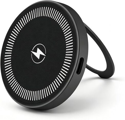 Foldable Wireless Charger Stand for iPhone AirPods Wallet Tracker Card 15W Wireless Phone Charger for Samsung Google Android Phone Compatible With Magsafe Charger Qi Wireless Charging pad- BK in Kuwait