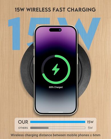 Desktop Wireless Charger, Pop Up 15W Fast Retractable Desk Charger in Kuwait