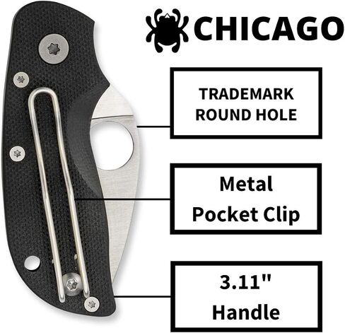 Spyderco Chicago Folding Pocket Knife, PlainEdge in Kuwait