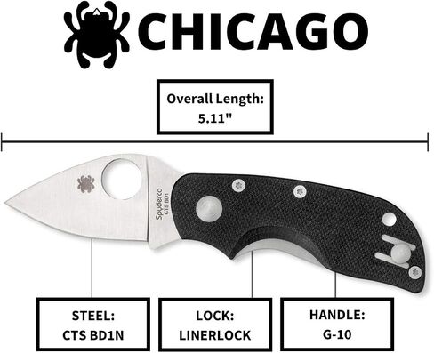 Spyderco Chicago Folding Pocket Knife, PlainEdge in Kuwait