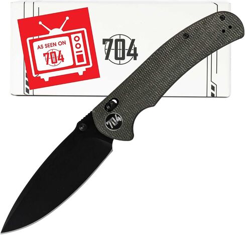 704 Gear Urban Ranger V2 | EDC Folding Pocket Knife with Ambidextrous Thumbstud and Crossbar Lock | 3.74" Blade, 14C28N Steel, Reversible Pocket Clip | Black/Black in Kuwait