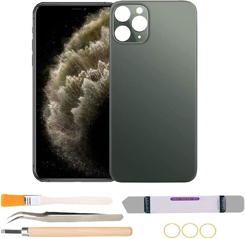 Back Cover Glass Replacement Compatible with iPhone 11 Pro 6.1 inches with Repair Tool Kits (Grey) in Kuwait