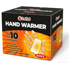 Hand Warmers - 40 Packs Hot Hands Disposable Heat Pad, Hot Hands Hand Warmers, Up to 10 Hours of Safe and Continuous Heat, Perfect for Camping, Outdoor Skiing, Fishing Ideal for Outdoors and Travel. in Kuwait