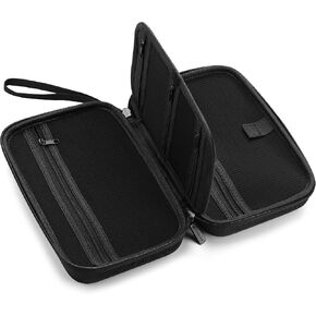 Caseling Hard EVA Electronics Travel Organizer – Shockproof Protective Carrying Case for Chargers, Power Banks & Cables – Compact 9.5" x 5.7" Travel Storage with Wrist Strap, Black in Kuwait