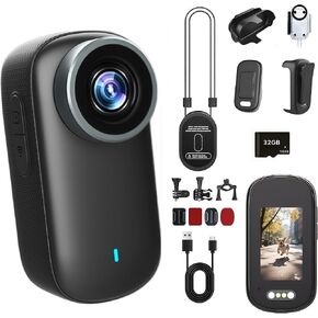 4K Ultra HD Sport Camera Body Camera, Mini Cam Portable Personal Camcorder for Sport and Ride, Wide Angle Thumb Action Camera with Audio & Video, with 32G Card in Kuwait