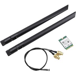WiFi 7 M.2 Network Card, Wireless Network Adapter Module M.2 WiFi Card 5.8Gbps 5GHz 6GHz Triple Band with 4K QAM Support 2x2 Antennas for 11 Laptops in Kuwait