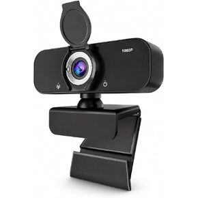 Webcam for Computer, USB Plug&Play, Auto Low Light Correction, Privacy Cover, Tripod, Wide Angle for Meeting/Online Video/Zoom, Web Cam with Microphone (1080p) in Kuwait
