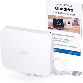 Waveform 10’ Cable + QuadPro Antenna - 4x4 MIMO Panel Antenna for 4G/5G Routers & Gateways for T-Mobile Home Internet, Verizon, AT&T with 10’ SMA Cable - Outdoor Rated in Kuwait