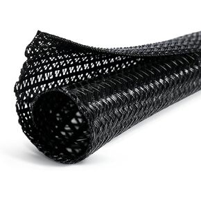 CableGeeker Braided Cable Management Sleeve, 10 ft (120 in), 1/2 in, Black in Kuwait