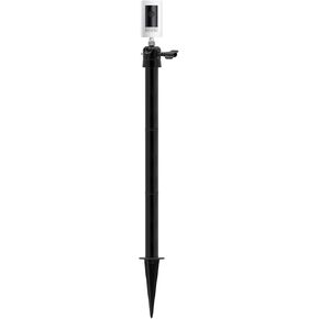 Adjustable Ground Stake Mount for Security Cameras & Solar Panels (16-48"), Heavy Duty Lawn Pole Stand Compatible with Ring, Nest, Eufy, 360° Swivel Base (Black) (Black) (16-48") in Kuwait