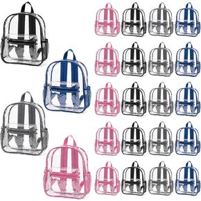 24 Pack Clear Backpack Bulk,15 x 11 x 5.2 Inches,Black, Gray, Blue, Pink in Kuwait