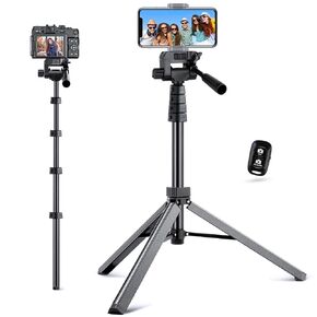 65" Phone&Tablet Tripod, Aureday Cell Phone Tripod for iPhone with Wireless Remote and Phone Holder, Extendable Stand for iPad, Suit for Video Recording/Makeup/Live Streaming in Kuwait