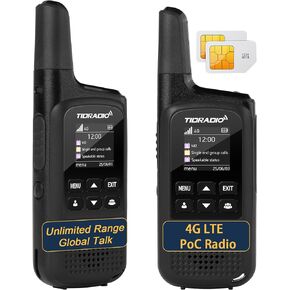 TIDRADIO TD-M2 Rapid 4G LTE Global Walkie Talkies Longe Range, Unlimited Range PoC Radios, Long Distance Two-Way Radio with SIM Cards, APP Manage Groups, for Family, Logistics, Company, 2 Pack in Saudi Arabia