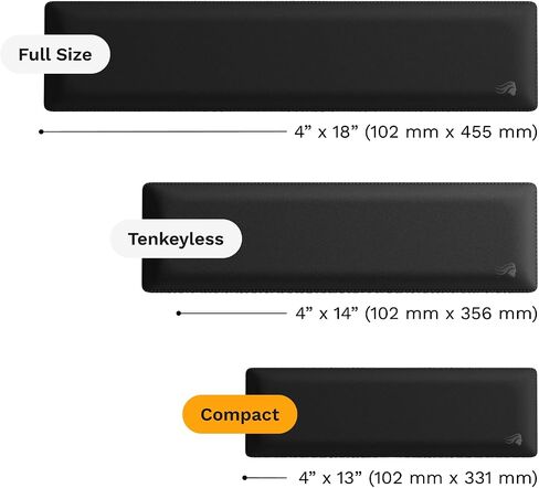 GLORIOUS Gaming Padded Keyboard Wrist Rest (Compact, 1" Thick) - Anti-Fray Stitched Edges, Smooth Cloth Surface, Anti-Slip Rubber Base, Medium Firmness, 13" x 4" x 1" - Black in Kuwait