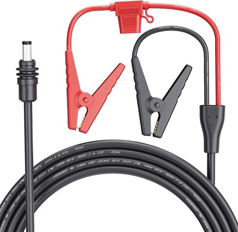 Starlink Mini Power Cable, Alligator Clips to DC Cable 12-48V Input Adapter for Starlink Mini, 12AWG DC Power Cable with 20A Fuse Protection, DC5521 Male Connector for RV, Car Battery(6.5FT) in Kuwait