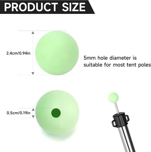 SANLIKE Luminous TPR Tarp Pole Tips Anti-Slip Tent Pole Caps Set of 10 in Kuwait