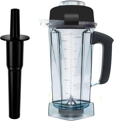 Blender Pitcher 64oz, Compatible with Vit 5200 5000 5300 6300 VM0101 VM0103 VM0197 Classic/Commercial Series, Blender Container Jar Cup,Updated Prevents Rust and Leaks,10 Years Warranty in Kuwait
