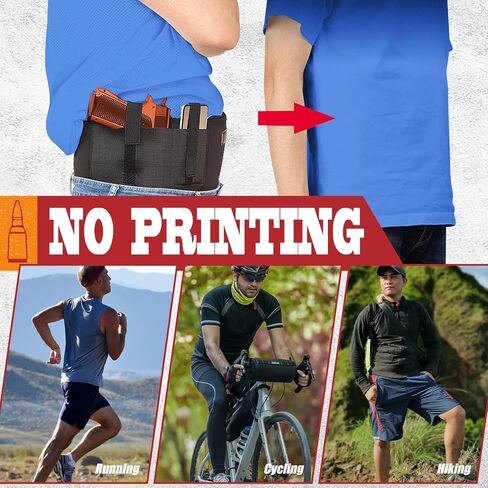 Bundle of Belly Band + Ankle Holster, Concealed Carry with Magazine Pocket/Pouch for Women Men Compatible with Glock, Ruger LCP, M&P Shield, Sig Sauer, Ruger, Kahr, Beretta, 1911, etc in Kuwait