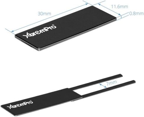 Webcam Cover Privacy Shield for Computer, Mac, MacBook Pro, iMac, Laptop, Surfcase Pro, Phone, 0.03 in Ultra Thin Camera Blocker Privacy Shield - Black/Silver (Black) in Kuwait