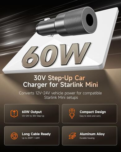 Starlink Mini Car Power Adapter, 12V-24V to 30V DC Step-Up Converter, 60W in Kuwait