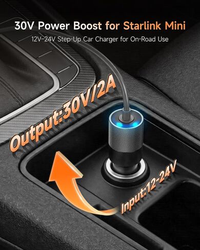 Starlink Mini Car Power Adapter, 12V-24V to 30V DC Step-Up Converter, 60W in Kuwait