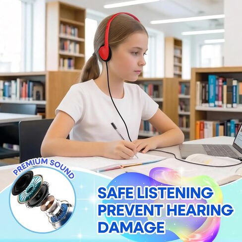 USB C Kids Headphones Bulk for Classroom School 10 Pack, Wired On-Ear Type C Headset for Students Compatible with Chromebook Laptop PC Tablet Smartphones (HY857C, 10 Mixed) in Kuwait