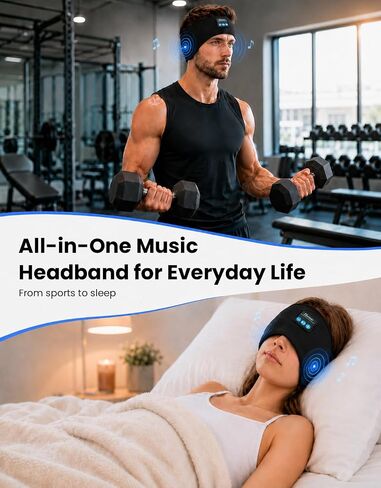 Hook-and-Loop Adjustable Bluetooth Sleeping Headphones Headband in Kuwait