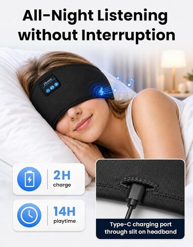 Hook-and-Loop Adjustable Bluetooth Sleeping Headphones Headband in Kuwait