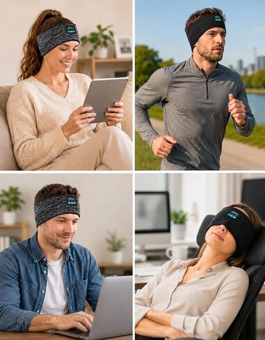 Hook-and-Loop Adjustable Bluetooth Sleeping Headphones Headband in Kuwait