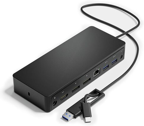 D6000 Universal Docking Station, USB 3.0 and USB C Single 5K or Triple 4K Display Docking Station with Two DisplayPort and HDMI for Windows and Mac (1HDMI, 2DP, 1Audio, 4USB3.0, 1USB C, 1Speaker Out) in Kuwait