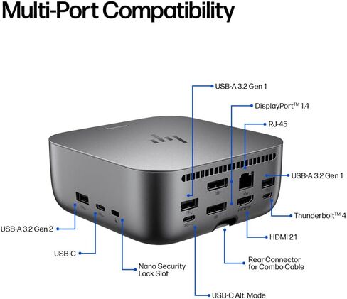 HP 180W G6 Thunderbolt 4 UltraUniversal Thunderbolt/USB-C Docking Station in Kuwait