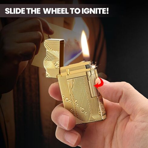 YUSUD One Piece Sanji Lighter - Vintage Trench Cool Lighters Fluid Refill, Antique Copper Lighter, Unique Table Lighter Gifts for Men Woman Dad (Fuel Not Included) in Kuwait