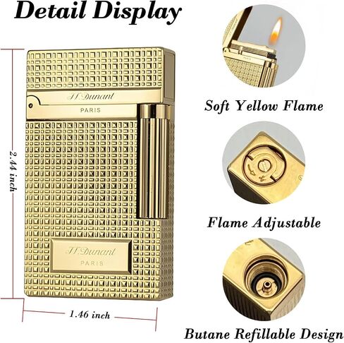 Classic Ligne 2 Style Brass Lighter – Iconic “Ping" Sound (Gold) in Saudi Arabia