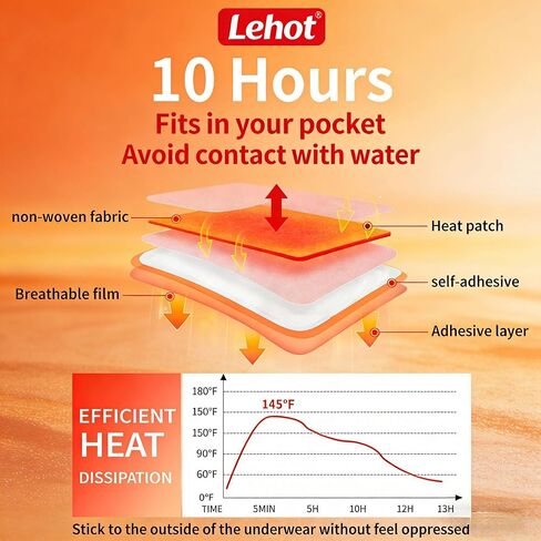 Hand Warmers - 40 Packs Hot Hands Disposable Heat Pad, Hot Hands Hand Warmers, Up to 10 Hours of Safe and Continuous Heat, Perfect for Camping, Outdoor Skiing, Fishing Ideal for Outdoors and Travel. in Kuwait