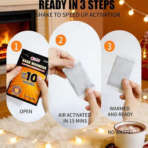 Hand Warmers - 40 Packs Hot Hands Disposable Heat Pad, Hot Hands Hand Warmers, Up to 10 Hours of Safe and Continuous Heat, Perfect for Camping, Outdoor Skiing, Fishing Ideal for Outdoors and Travel. in Kuwait